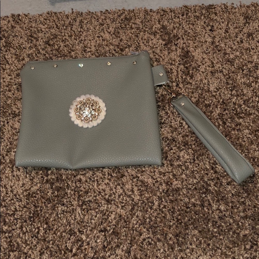Homemade zipper wristlet bag.